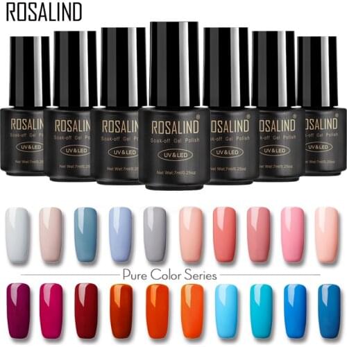 ROSALIND 7ML Nail Polish Gorgeous Color Nail Gel Polish Vernis Semi Permanent Top Coat Base Coat Gel Nail Varnishes gel lacquer