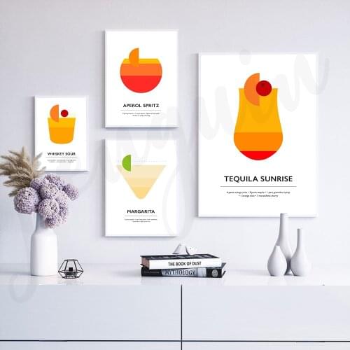 Soft Drink Wall Art Canvas Painting Minimalist Style Aperol Spritz Picture Poster and Print Gallery Living Room Home Decor