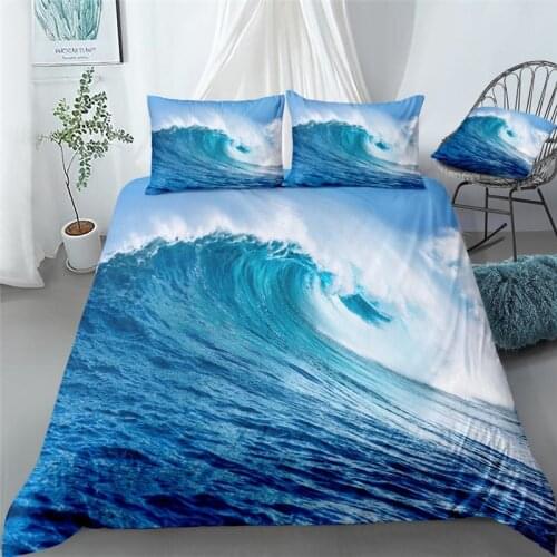 Sandy Beach Bedding Set Single Twin Full Queen King Size Seaside Coconut Tree Bed Set Children Bedroom Duvetcover 005