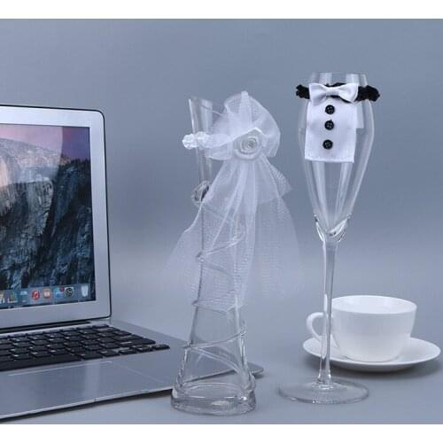 Bride Groom Bridesmaid Groomsman Champagne Wine Glasses dress Suit Wedding Bachelorette hen Party bridal shower Decoration favor