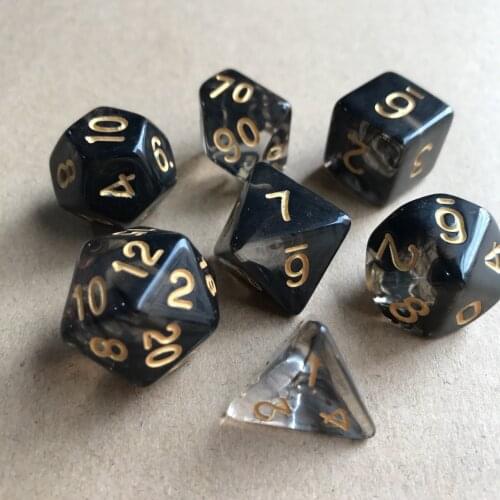 A Set Of Seven Dice D4,D6,D8,D10,D12,D20 Board Game Dice Set