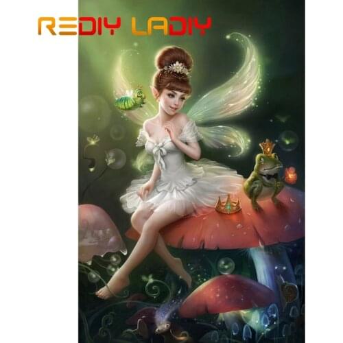 DIY Beaded Embroidery Kits Fairy Girl Needlework High Quality Beads Partial Crystal Beaded Cross Stitch Hobby & Crafts Beadwork
