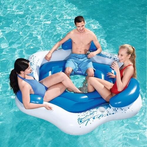 Summer Swim Ring Inflatable Swim Float Double Air Chamber Swim Float Indoor Outdoor Inflatable Lounge Float Ring Water Fun