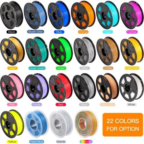 Anet PLA 3D Printer Filament 1.75mm Dimensional Accuracy +/- 0.02mm 1kg(2.2lbs) Spool, Rainbow Color