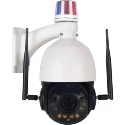 Newest 4.5inch 5MP 30X WiFi Dual Light Source AI Smart Tracking Police Sound Lights Alarm PTZ Dome Camera