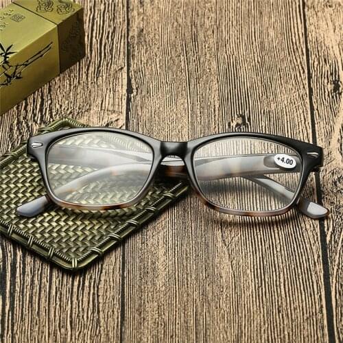 Seemfly Men Women Reading Glasses Fashion Printed Square Frame Hyperopia Eyewear Classic Resin Lens Reader Diopter+ 1.0 To +4.0