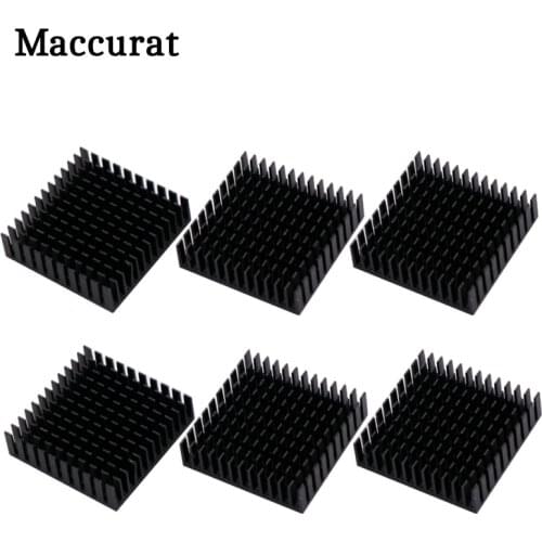 Maccurat 6Pcs 40mm Heatsink Cooler Cooling Heat Sink Radiator Chipset 40mmx40mmx11mm Aluminum Heatsink for Cooling 3D Printer