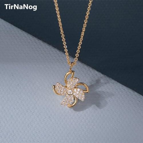 The New Rotating Windmill Necklace Contracted Modelling Crystal Clavicle Chain Necklace Women Jewelry Gifts