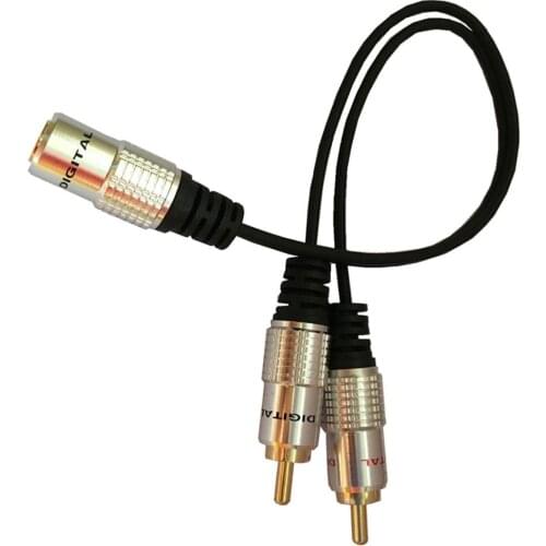 3.5mm Stereo Audio Female Jack to 2 RCA Male plug to Headphone 3.5 Y Splitter Adapter Cable for DVD CD TV VCR