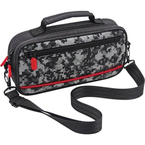 Portable Camouflage Tote Bag Storage Handbag Game Travel Carrying Case Organizer Pouch Compatible with Switch & NS Lite