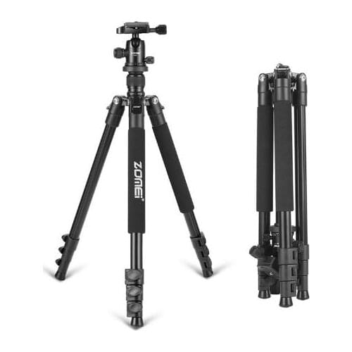 Zomei Q555 professional aluminum flexible camera tripod stand with ball head for DSLR cameras portable
