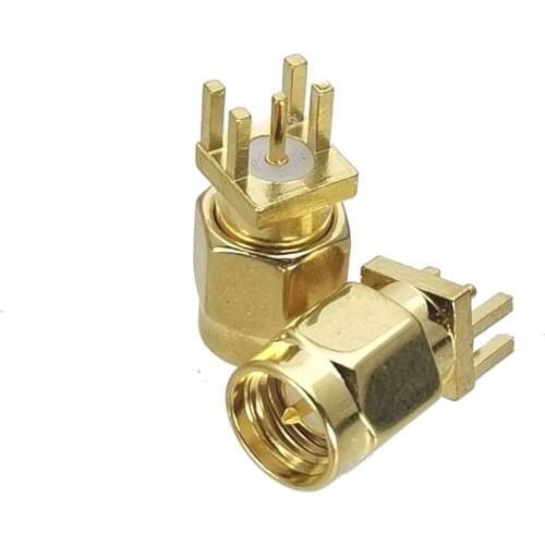 10pcs connector SMA male solder PCB clip edge mount straight