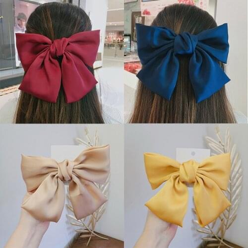 MeiLD Red Big Bow Hairwear Back Of The Head Lolita Hair Accessories Spring Hair Clip Rope Japanese Hair Band Headdress Clip Tide