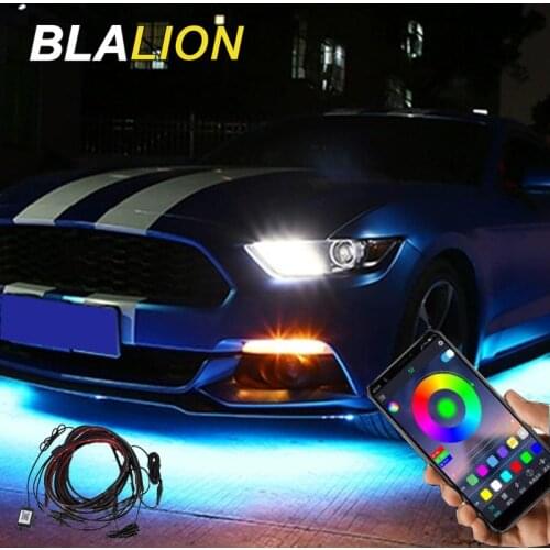 Car RGB Underbody Lights LED Chassis Lights Remote /APP Music Control Flexible Strip Underglow Lights Atmosphere Decorative Lamp