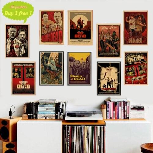 Shaun of the Dead Poster Vintage Kraft Paper Newspaper Wall Sticker Bar Cafe Home Decorative Painting
