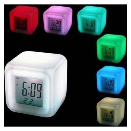 Modern Phoenix 7 Color Changing Alarm Digital Cube Clock design product