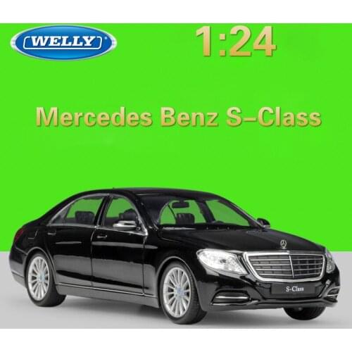 WELLY 1:24 Diecast Classic Simulator Alloy Model Car Benz S-Class Metal Toy Cars Toy For Children Boy Gift Collection Decoration