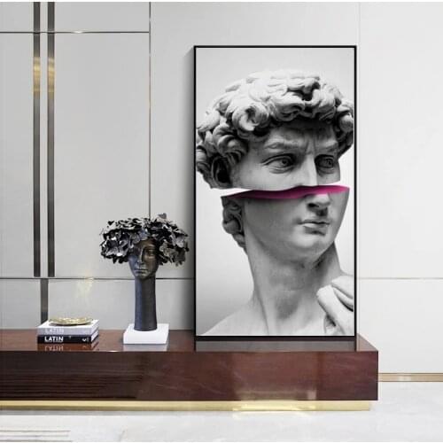 Funny Art Of David Vaporwave Sculpture Canvas Art Posters And Prints Abstract David Canvas Paintings On the Wall Art Pictures