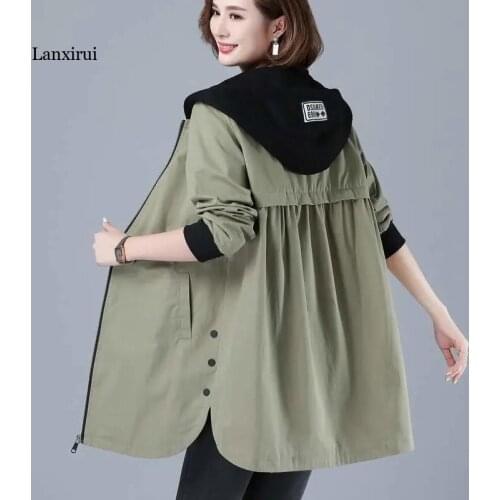 New Autumn Women Jacket Casual Basic Coat Pocket Zipper Jackets Long Sleeve Female Windbreaker Loose Hooded Outwear