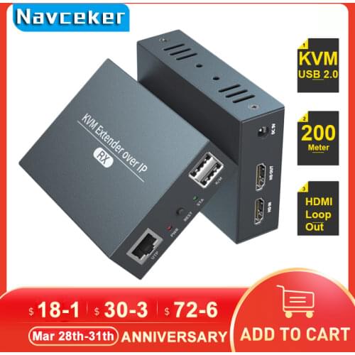 ZY-DT237KM Network USB HDMI KVM Over IP Extender Ethernet RJ45 KVM Extender CAT5 CAT6 By UTP 200m KVM Extensor HDMI Over IP/TCP