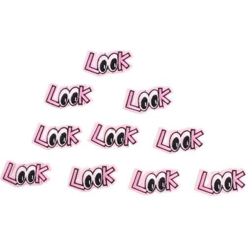 10pcs Cartoon Eyes Patch Funny Look Appliques Iron On Embroidered Stickers Garments Accessories