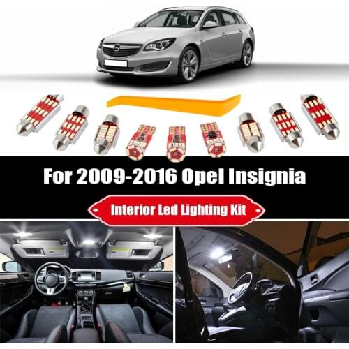 12pcs for Opel Insignia 2009 2010 2011 2012 2013-2016 Canbus Error Free LED Trunk Footwell Lamp Interior Dome Light Bulbs Kit