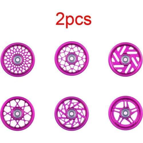 2Pcs CNC 19mm Guide Rollers Lightweight Hollow Anodized Dyed Pink Ball Race Rollers 15464 Tamiya MINI 4WD Racing Car Model