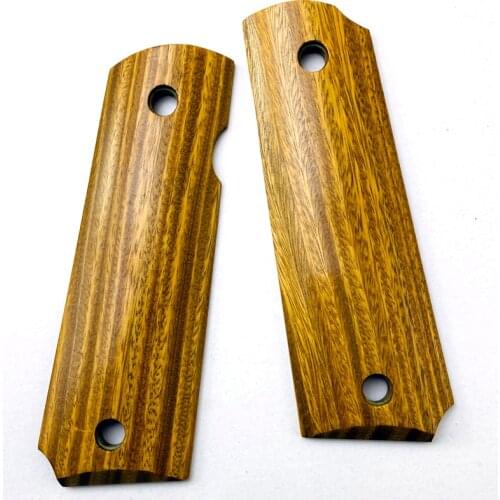 2Pieces 1911 Grips Patch Natural Green Sandalwood Handle Grips Patch Custom CNC Handle Grips