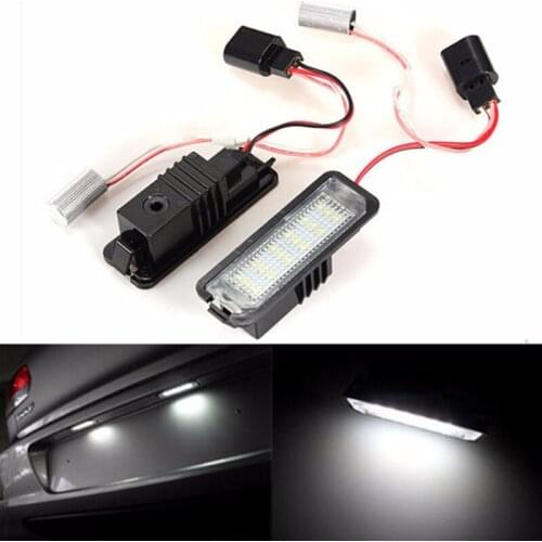 New 2Pcs 18 SMD Chips LED Licence Plate Light Number Plate Lamp For VW/Golf Mk4/MK5/Passat/Polo