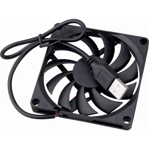 20 pcs Gdstime DC 5V USB Connector 80mm x 10mm 8010 Brushless Motor Cooler Cooling Fan 80x80mm 8cm 3 inch