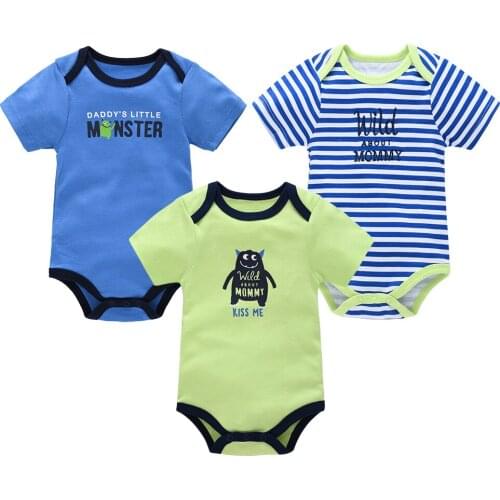 2021 3PCS/Lot Baby Boys Clothes Unicorn Girls Clothing Bodysuits Baby Girls Clothes 0-12M Newborn 100% Cotton Overalls