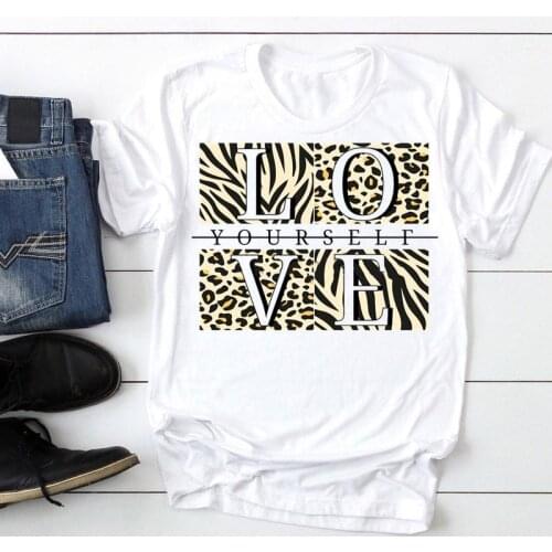 Women 2021 Leopard Trend Style Cute 90s Fashion Cartoon Summer Graphic T Top Lady Print Tee Female Tshirts Clothes T-Shirt