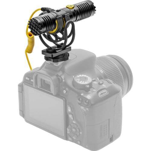 3.5mm TRS Interface M2 Mini Two-Way Condenser mini Microphone On-Camera Mic Cardioid/ Bi-directional Dual Patterns Photography