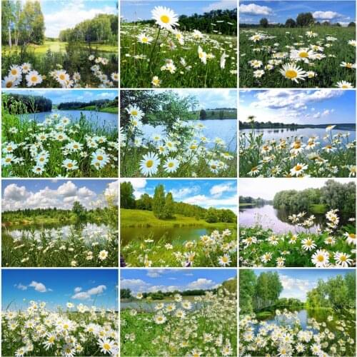 AZQSD Full Drill Diamond Embroidery Daisy Mosaic Rhinestones Diamond Painting Flower Cross Stitch Needlework Home Decor Gift