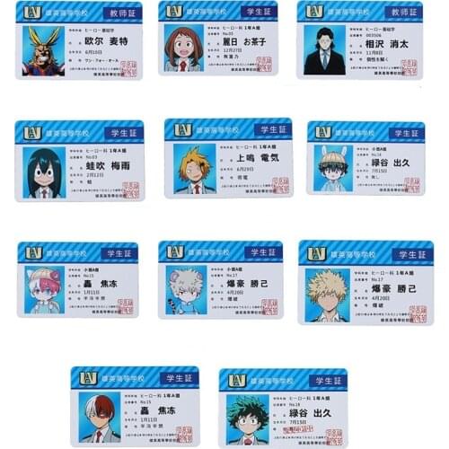 Anime Peripheral My Hero Academia PVC Student ID Card School Food Card