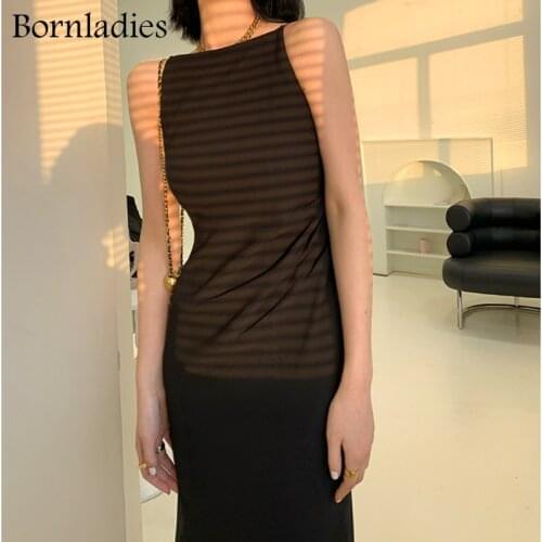 Bornladies Summer A-Line Sleeveless Red Dress Women Elegant Ruffles Off Shoulder Sexy Long Dresses 2021 Female Party Vestidos