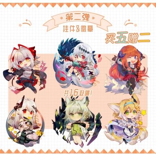 Anime Arknights Blaze Skadi Kal'tsit Mastema W Keychain School Bag Pendant Toys Cartoon Keyrings Badge Brooch Pin Clothing Decor