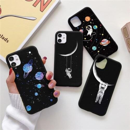 Astronaut Moon Case For Samsung Galaxy A21S A11 A12 S9 S10 S20 FE S21 Ultra Plus A10 A20E A31 A40 A41 A50 A51 A70 A71 TPU Cover