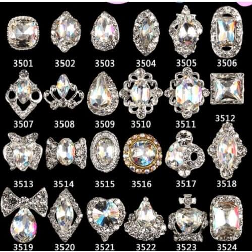 L 10pcs luxury Clear Crystals Nail Art Rhinestones Charms Gems Stones Decoration Craft Jewelry DIY distinctive