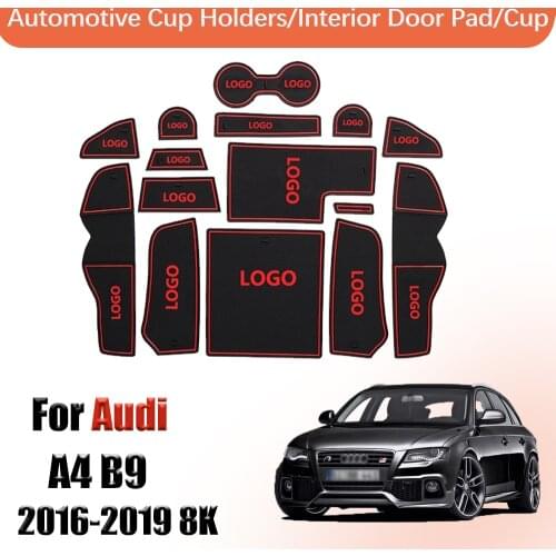 For Audi A4 B9 2016 2017 2018 2019 8K Door groove mat non slip door slot cup mat Accessories Rubber Non-slip mats