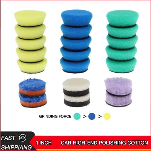 1 inch car polishing sponge board, coarse, medium and fine, suitable for RO/DA automatic polishing machine sponge set