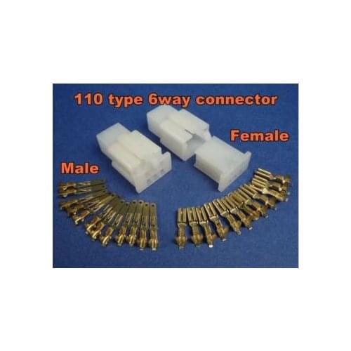6 Pins Electrical Wire Connector Terminal Wiring Motorcycle ATV 1 kit Plug