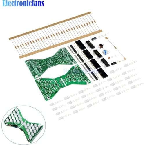 DC 5V Blue LED Electronic Hourglass DIY Kit Speed Adjustable Funny Electronic DIY Kits LED Double Layer PCB Board DIY Electronic