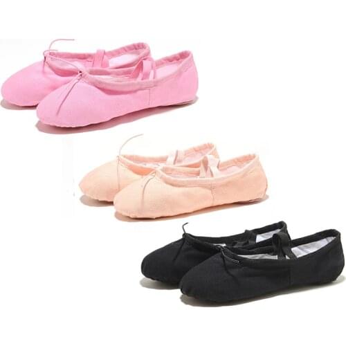 USHINE Update Quality Yoga Slippers Gym Teacher Yoga Ballet Dance Shoes For Girls Women Ballet Shoes Canvas Kids Children