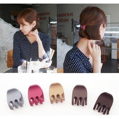 Korea Acrylic Solid Color Hair Claw Simple temperament Hair Clip Crab Hairpin Small Grab Clip Women Hair Accessories
