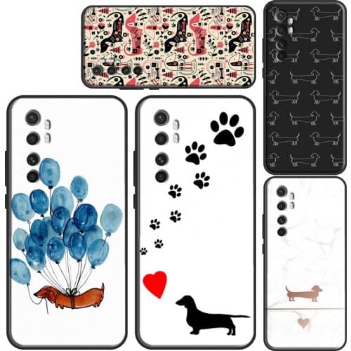 Cartoon Dachshund Sausage Dog Case For Xiaomi Mi Note 10 Lite Mi 10 Ultra A3 9 SE 9T 10 Pro Max3 POCO X3 NFC F2 Pro F1