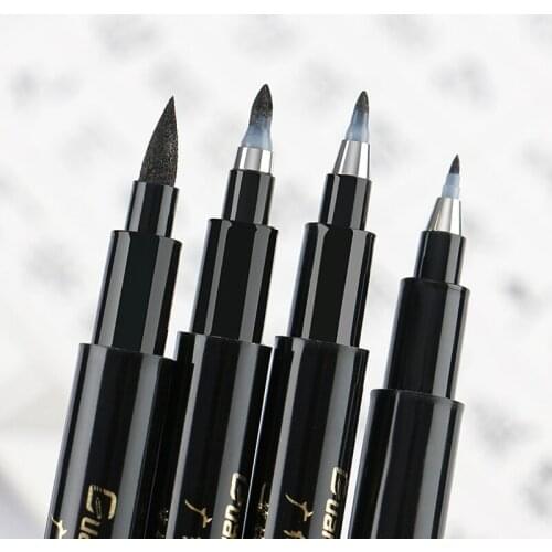 4 pcs/set Chinese Calligraphy Pen Fine Medium Brush Tip Art Marker Pens Hand Lettering Drawing Writing Signature Stationery
