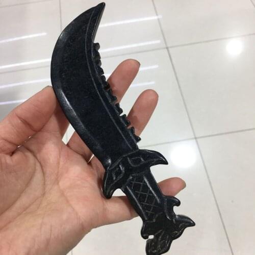 Natural Quartz jade Knife Hand Carved jade Knife Crystal Crafts Home Decoration Gifts 1pcs