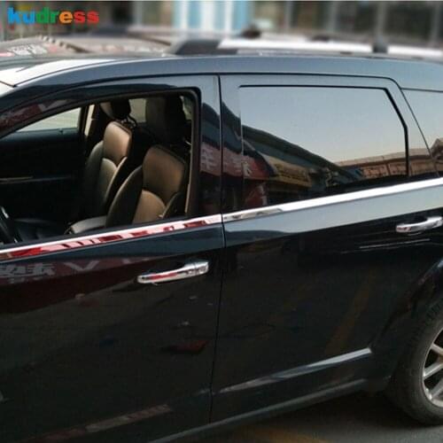 For Dodge Journey 2009-2014 Stainless Steel Side Window Lining Surround Cover Sill Trim Molding Trims moulding stickers 6PCS