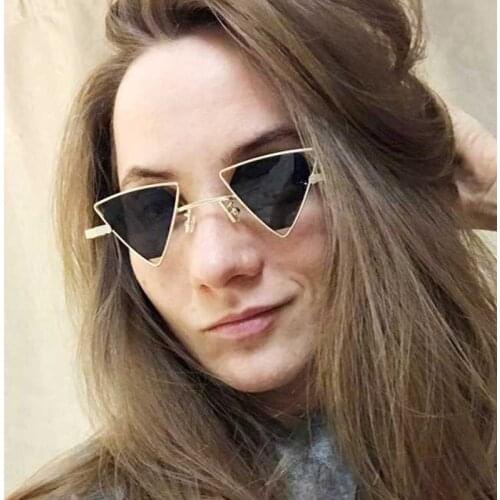 2021 Retro New Triangle Sunglasses Women Men Unique Hollow Marine Lens Metal Sun glasses Cheap Punk Vintage Glasses UV400